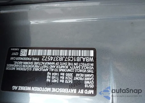 2018 BMW 530E xDrive Iperformance z USA, uszkodzony, nr VIN WBAJB1C57JB374572